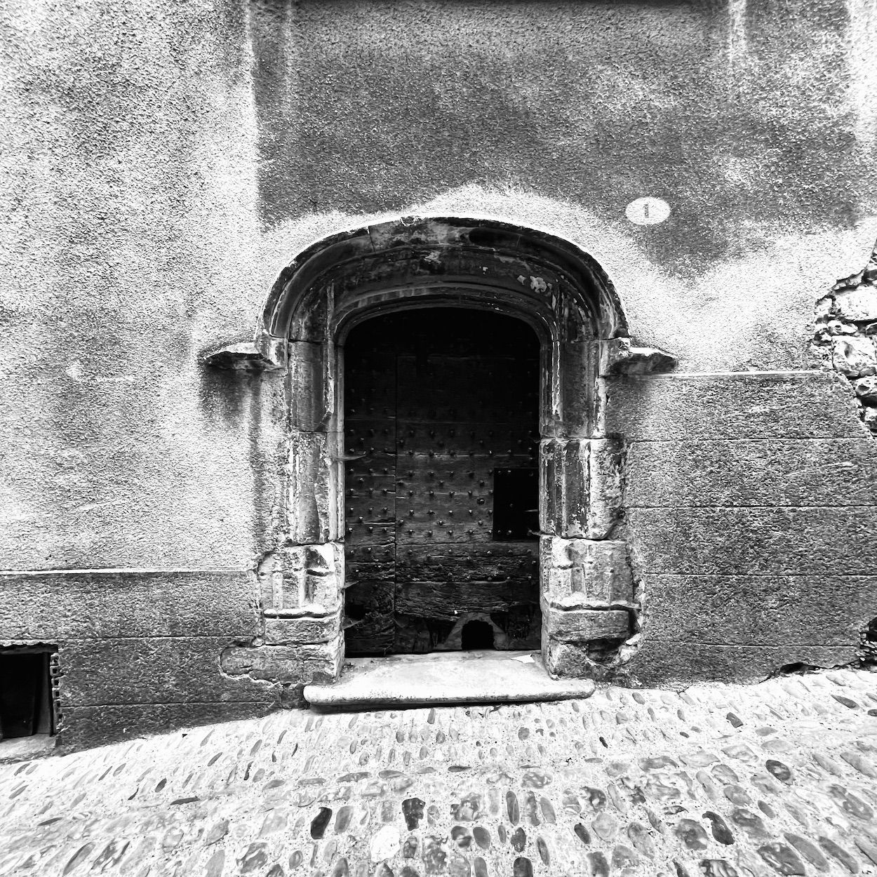 photograph of a doorway, France