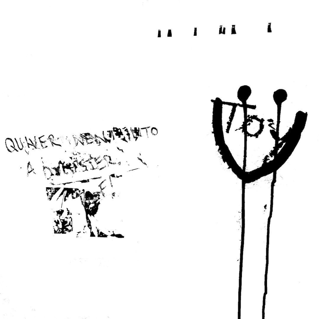 abstract black and white image letterforms