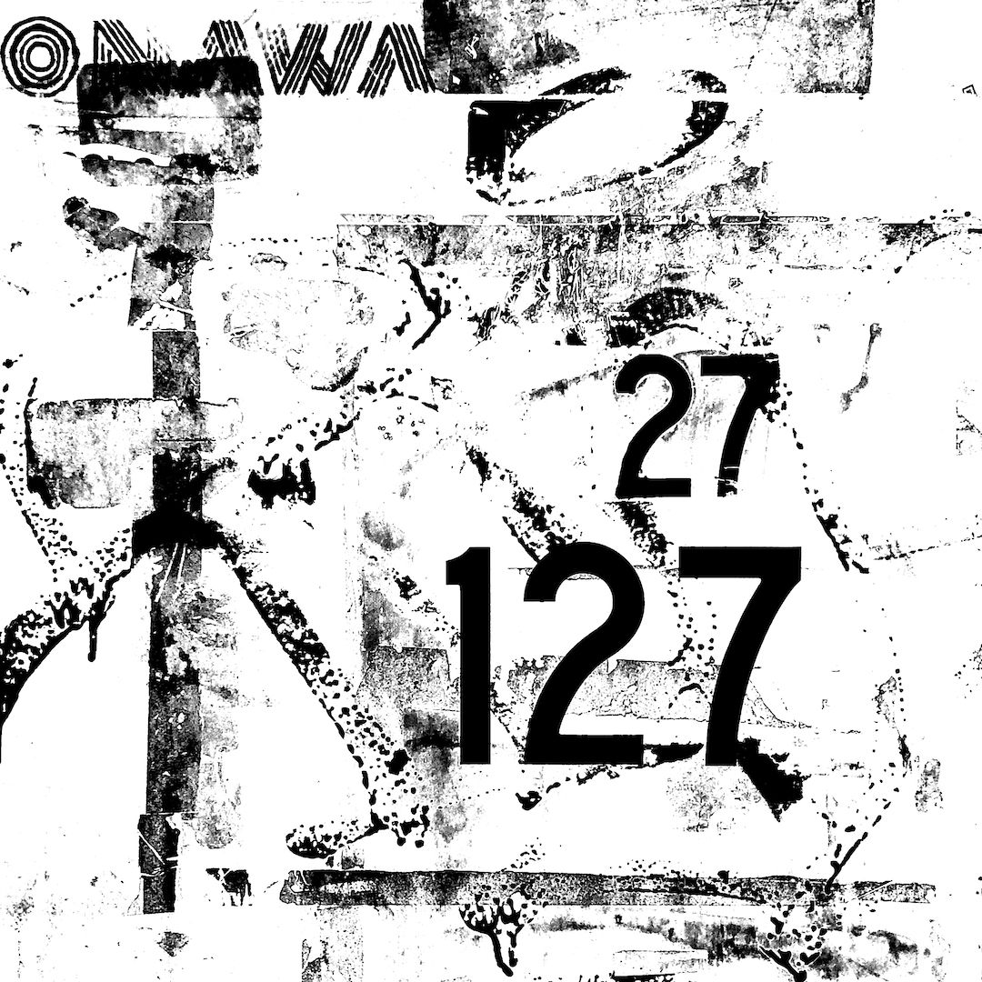 abstract black and white image letterforms