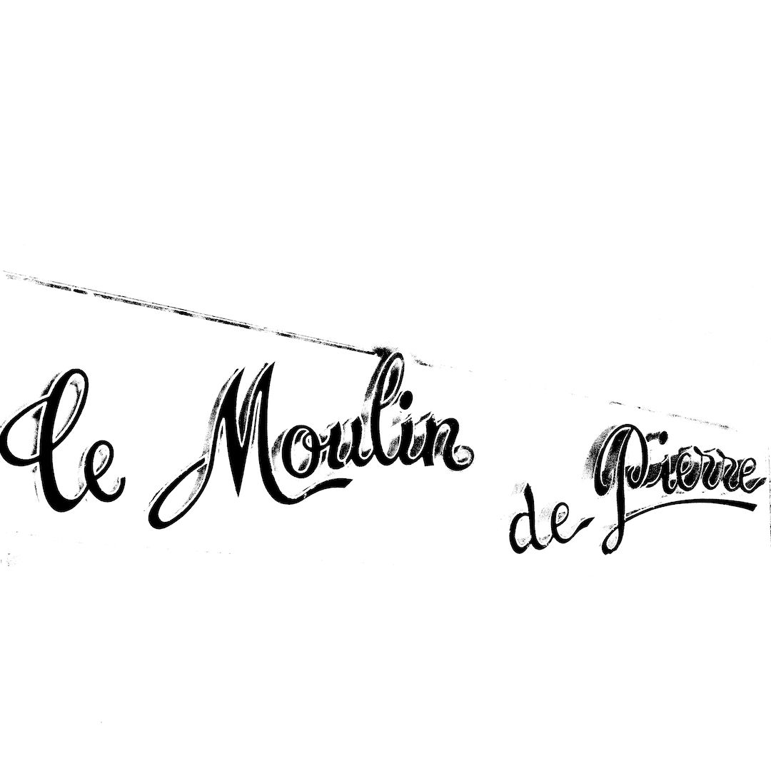 abstract black and white image letterforms