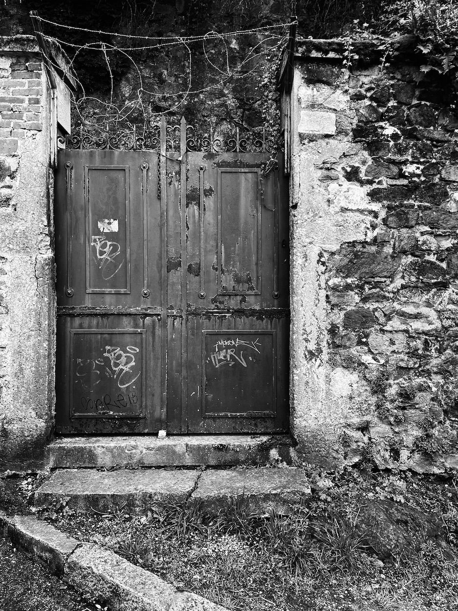 photograph of a doorway, France