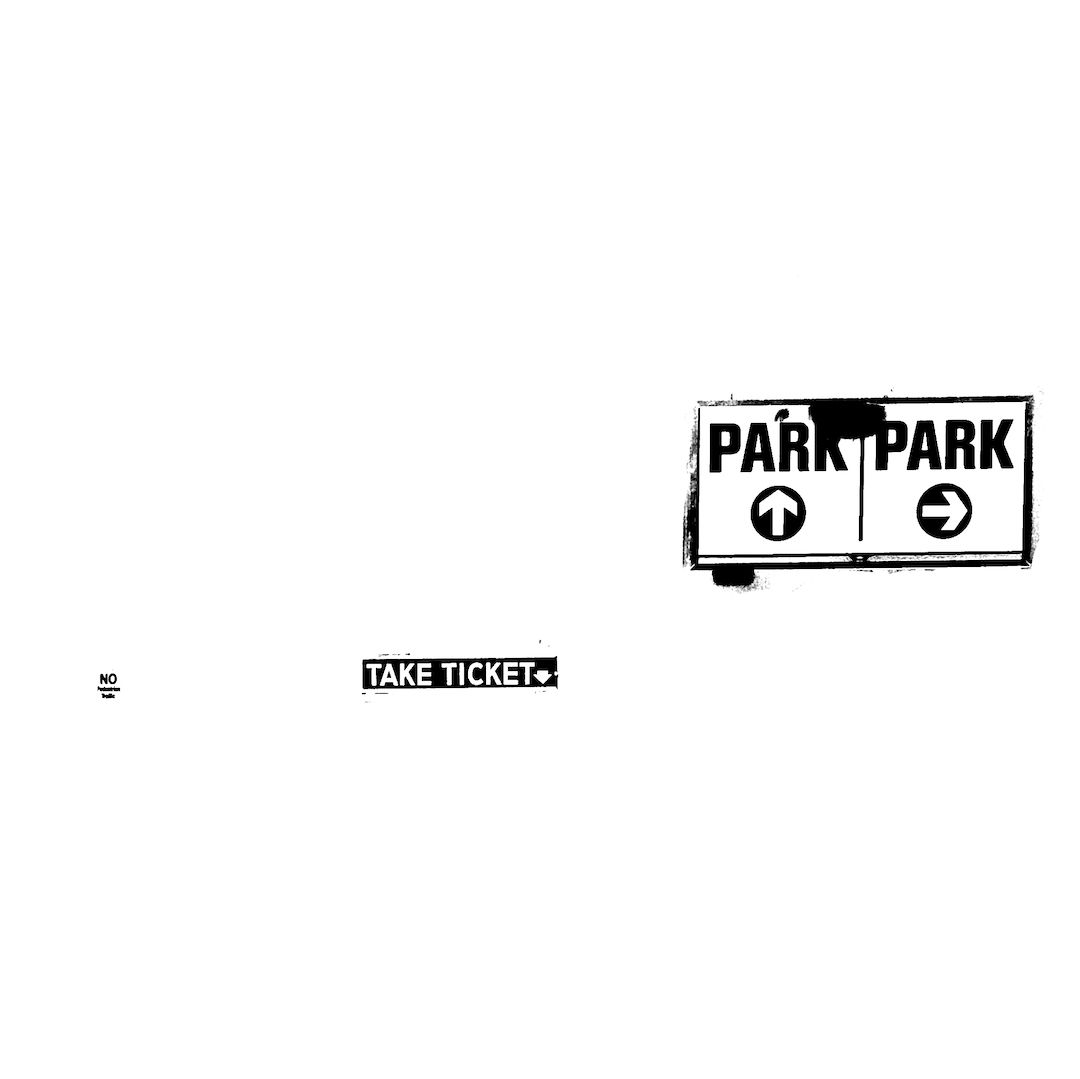 abstract black and white image letterforms