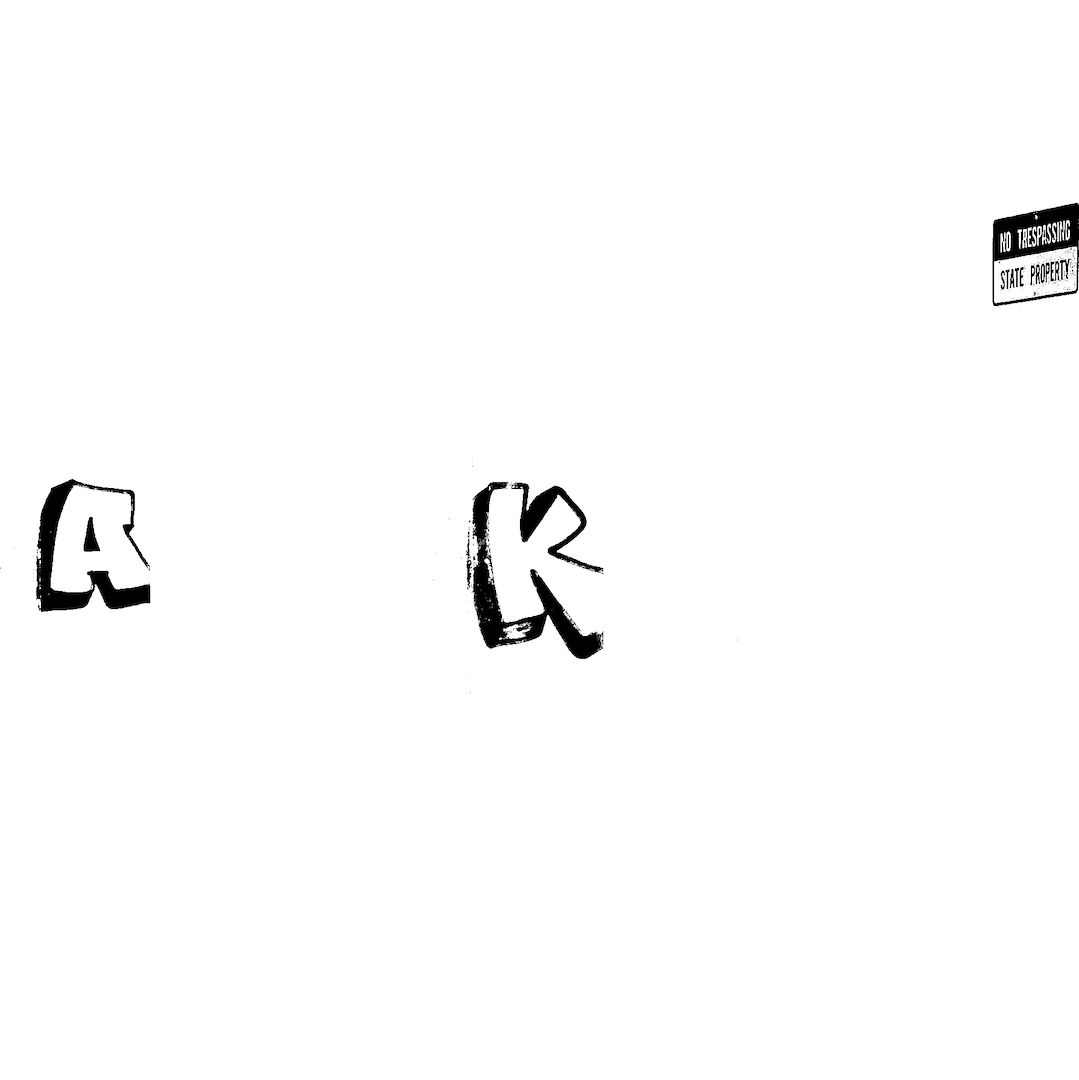 abstract black and white image letterforms