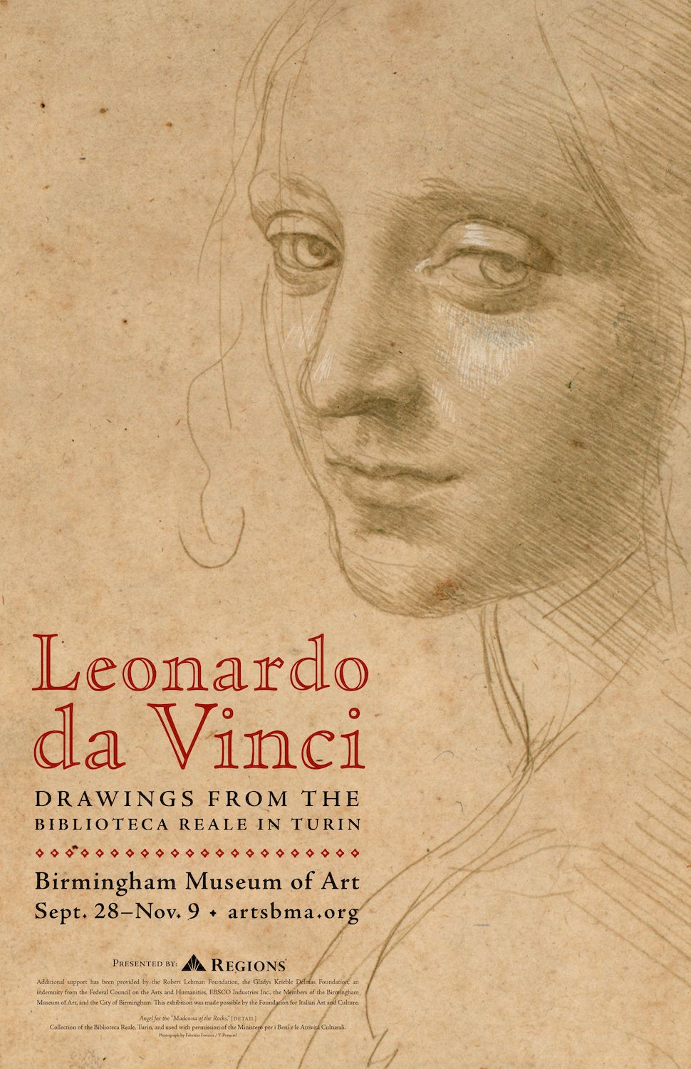 Poster for a leonard da vinci drawings exhibition