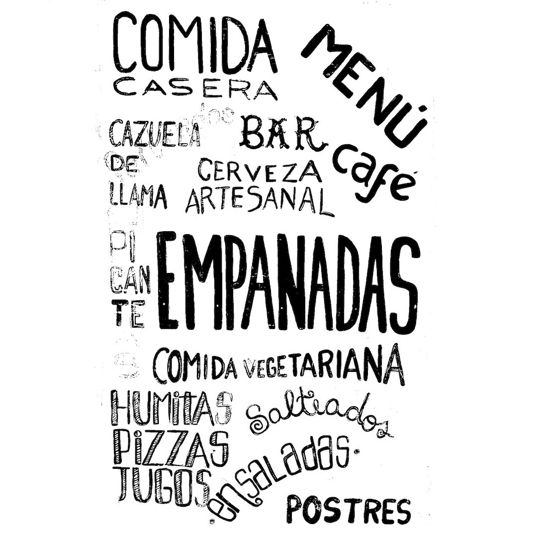 abstract black and white image letterforms