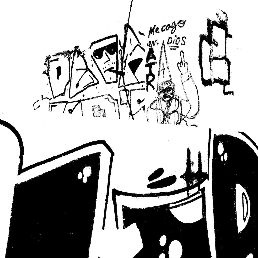 abstract black and white image letterforms