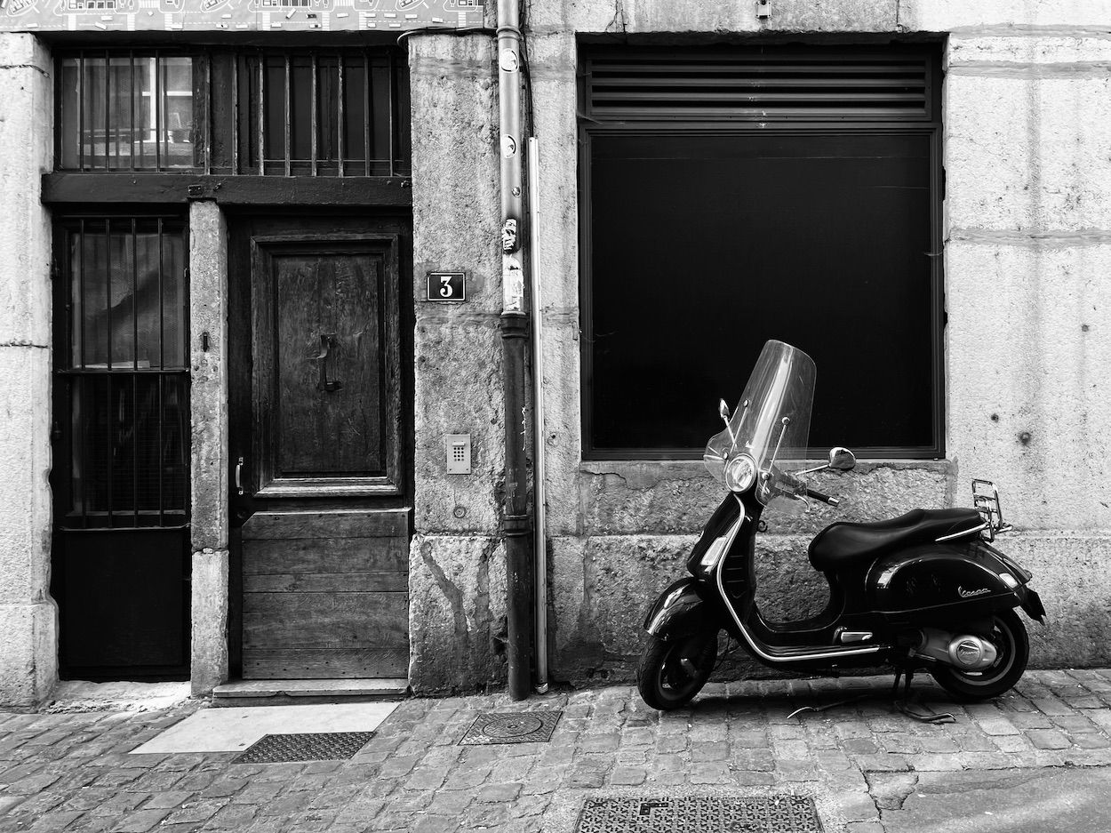 photograph of a doorway, France