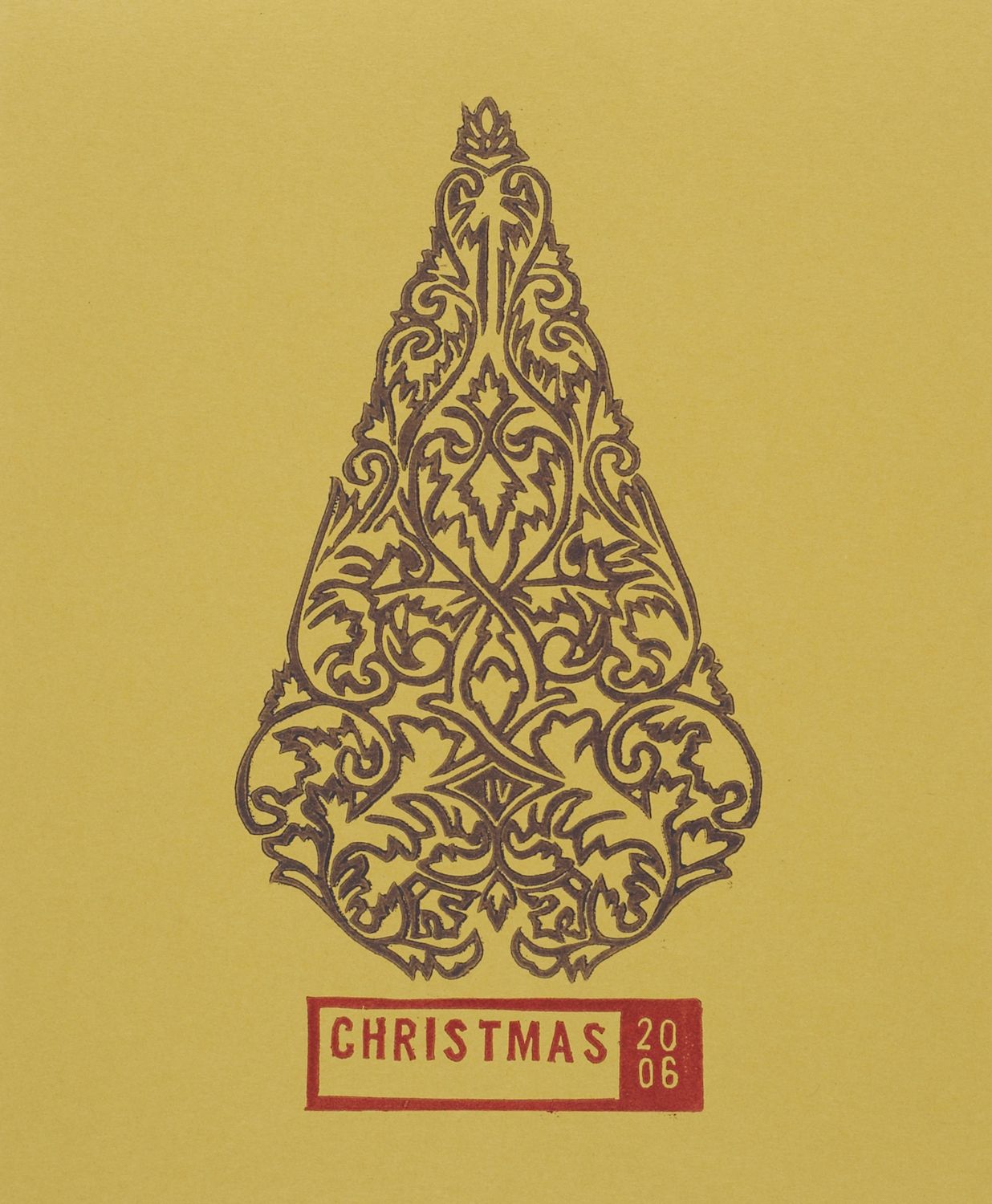 linocut christmas print