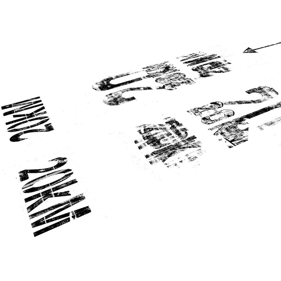 abstract black and white image letterforms