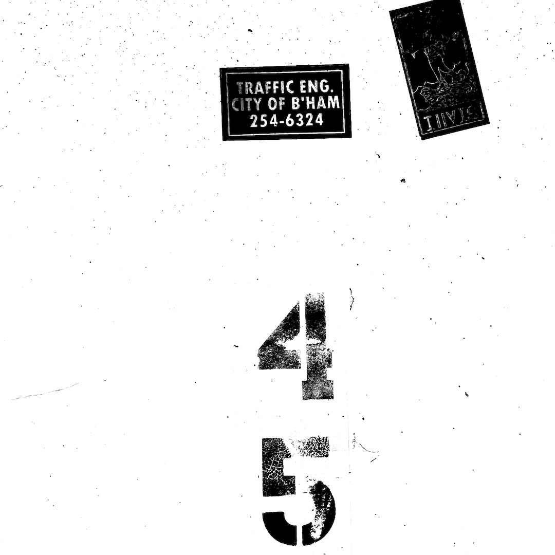 abstract black and white image letterforms