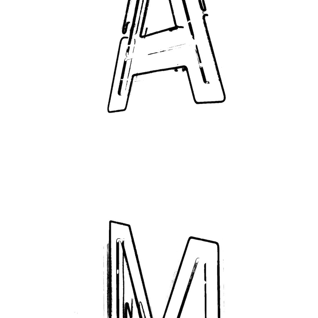 abstract black and white image letterforms