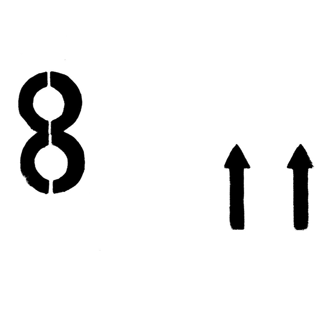 abstract black and white image letterforms
