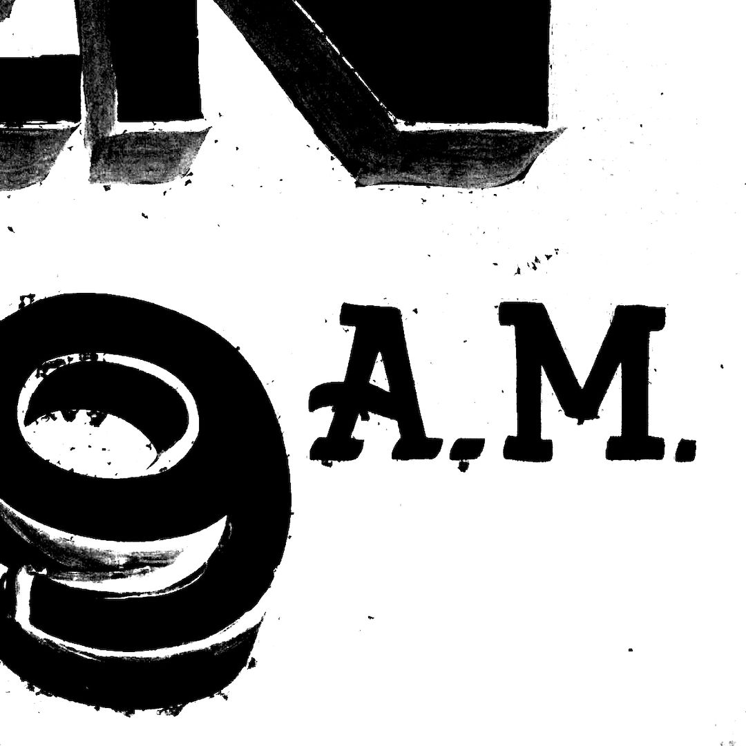 abstract black and white image letterforms