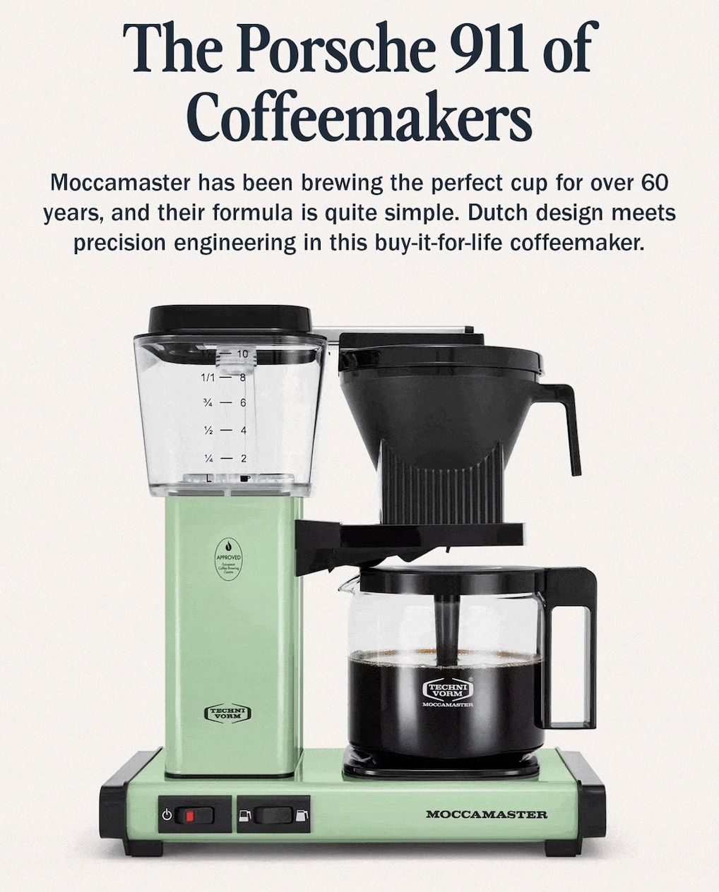 ad showing a moccamaster coffee masker
