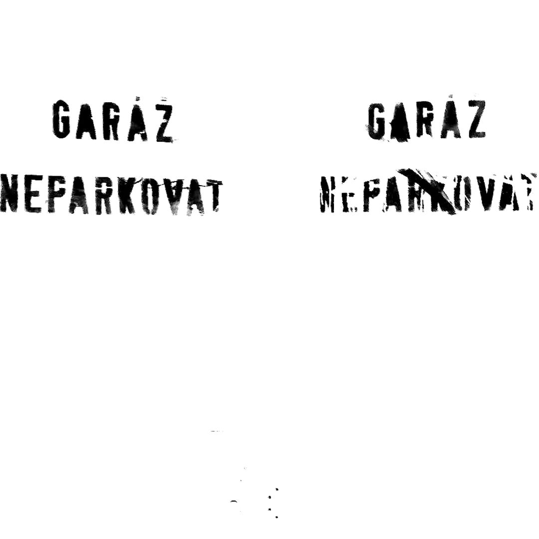abstract black and white image letterforms