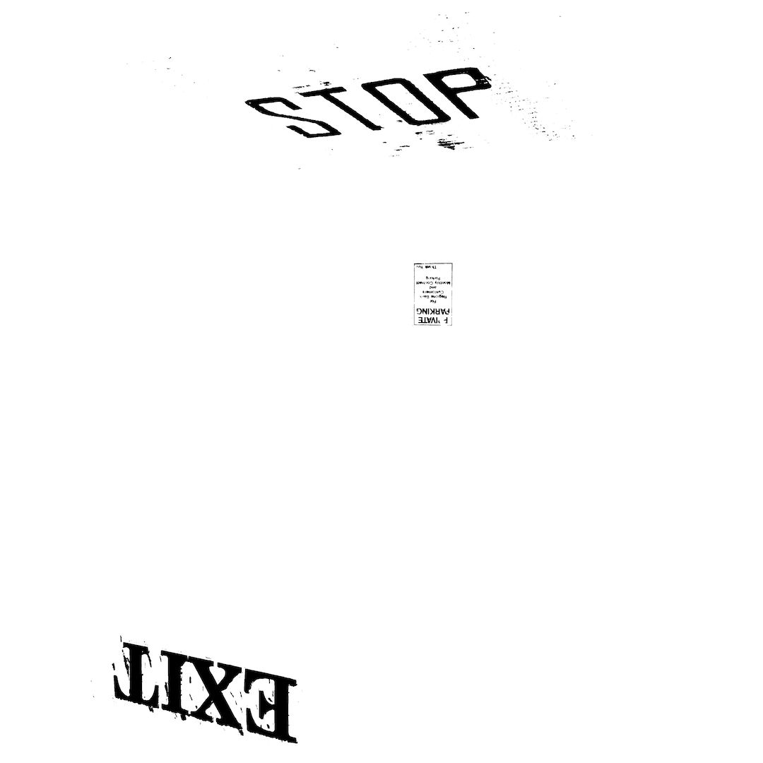 abstract black and white image letterforms