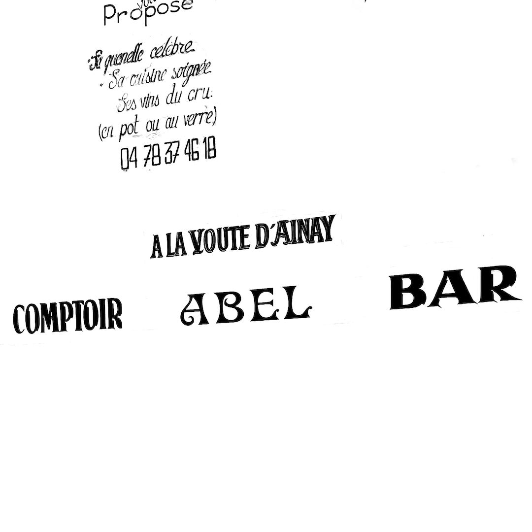 abstract black and white image letterforms