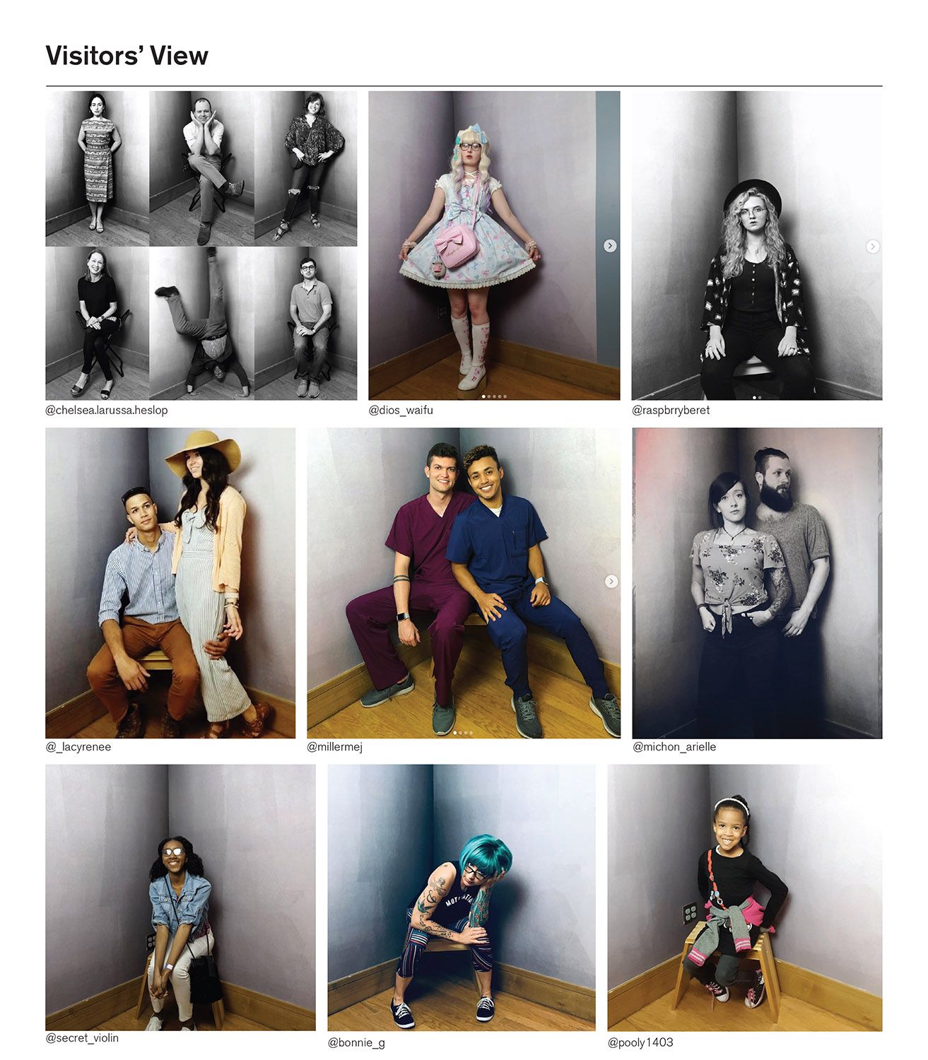 grid of images of people posing in a photobooth