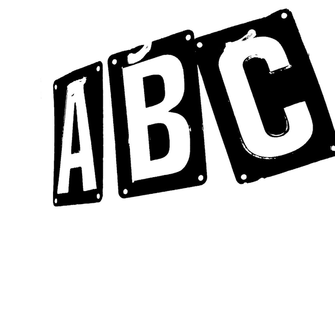 abstract black and white image letterforms
