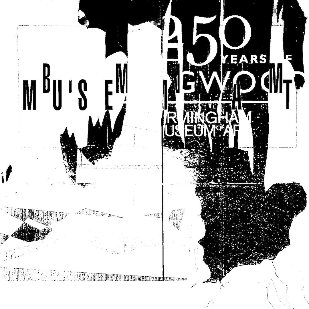 abstract black and white image letterforms
