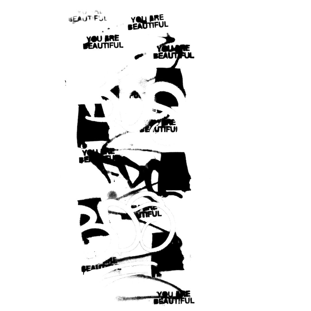 abstract black and white image letterforms