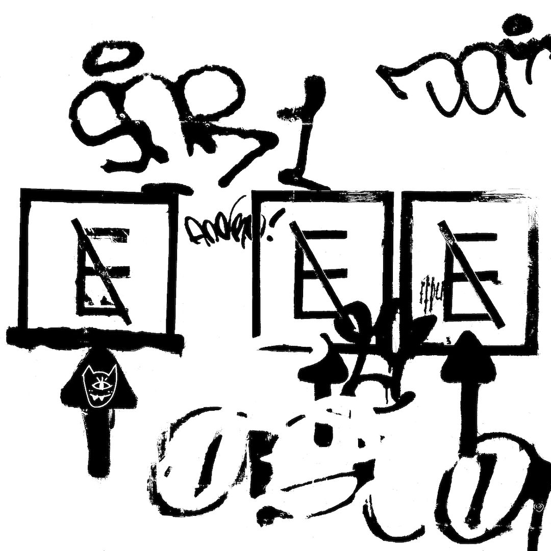 abstract black and white image letterforms