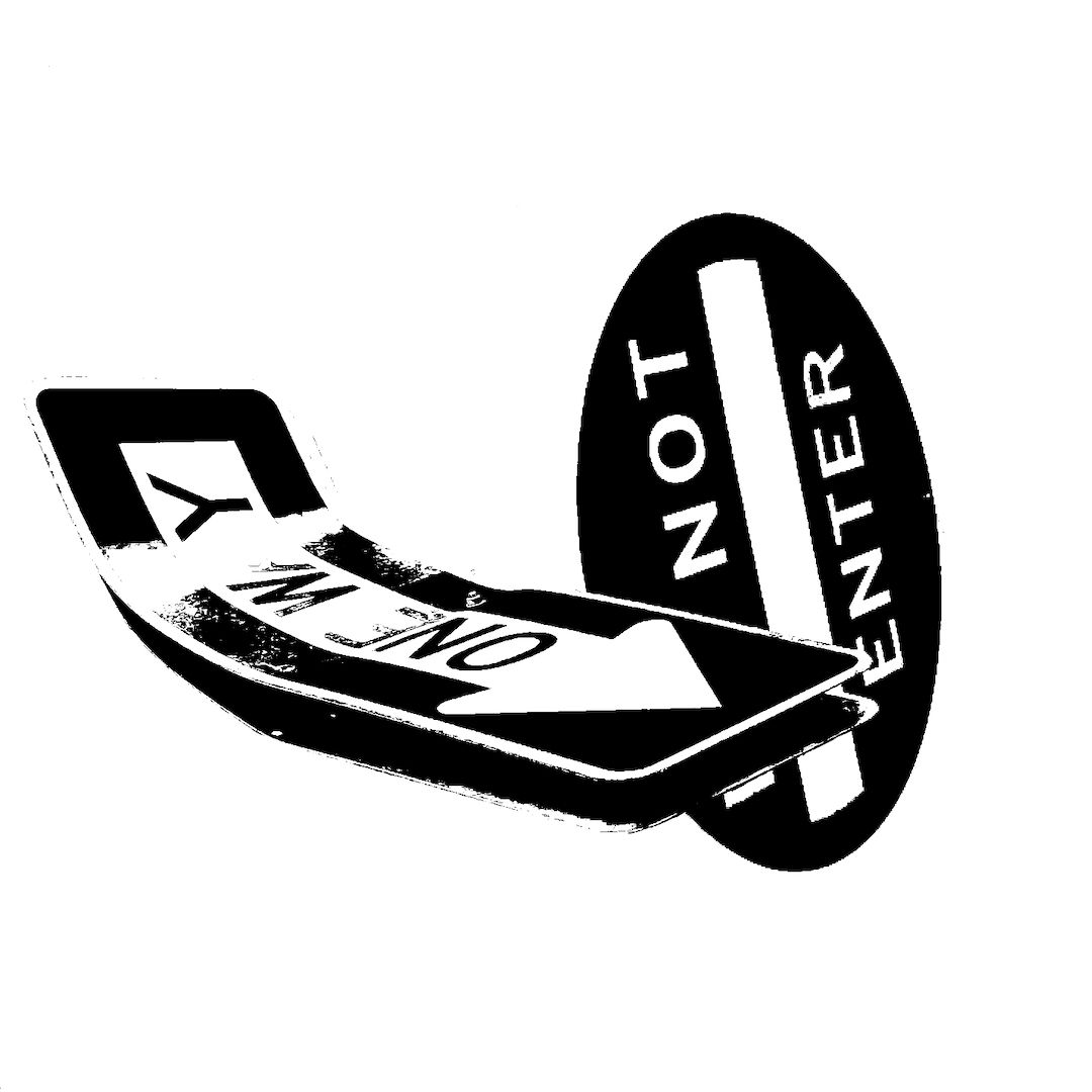 abstract black and white image letterforms