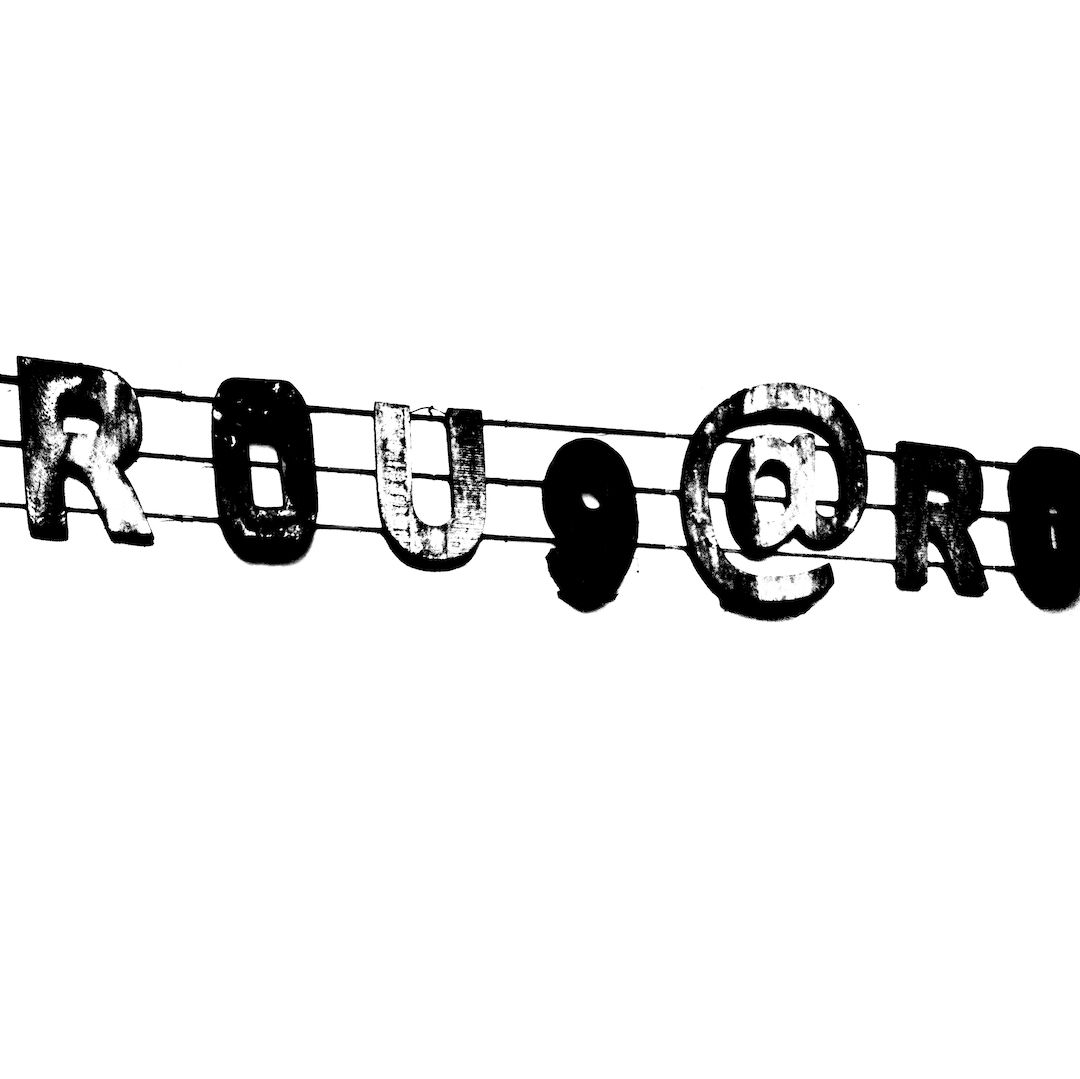 abstract black and white image letterforms