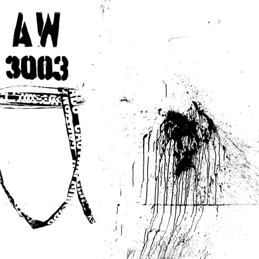 abstract black and white image letterforms