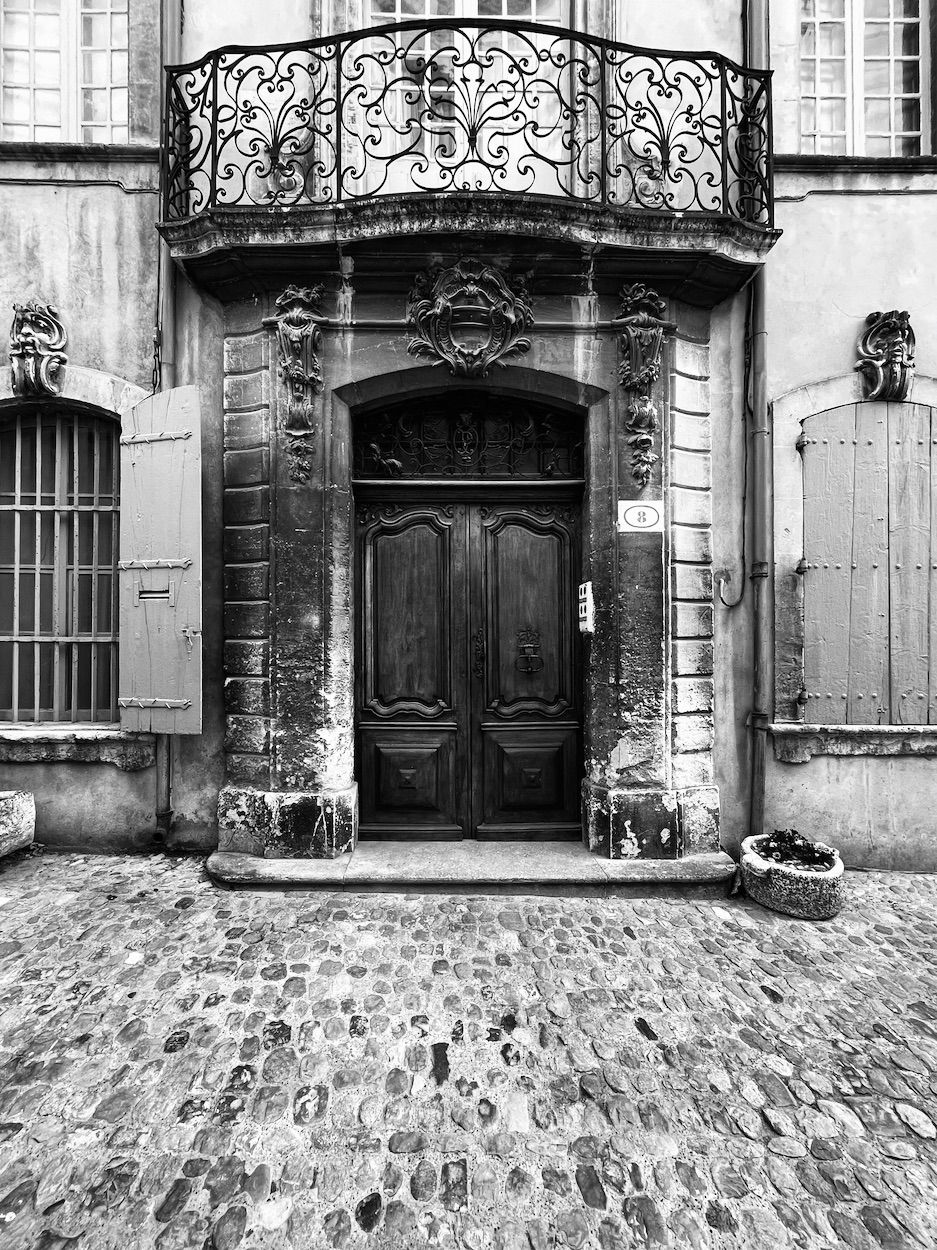 photograph of a doorway, France