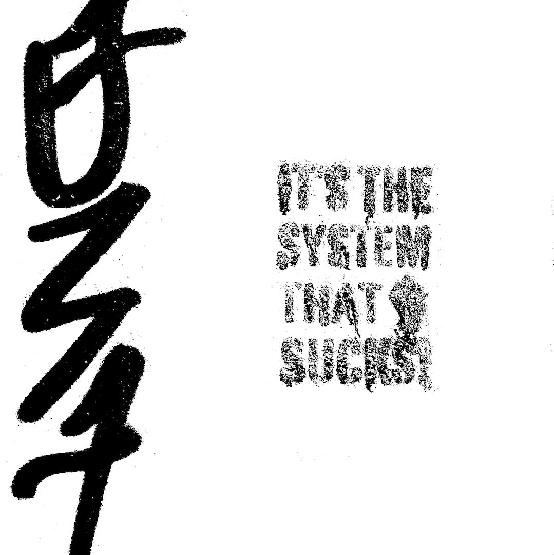 abstract black and white image letterforms