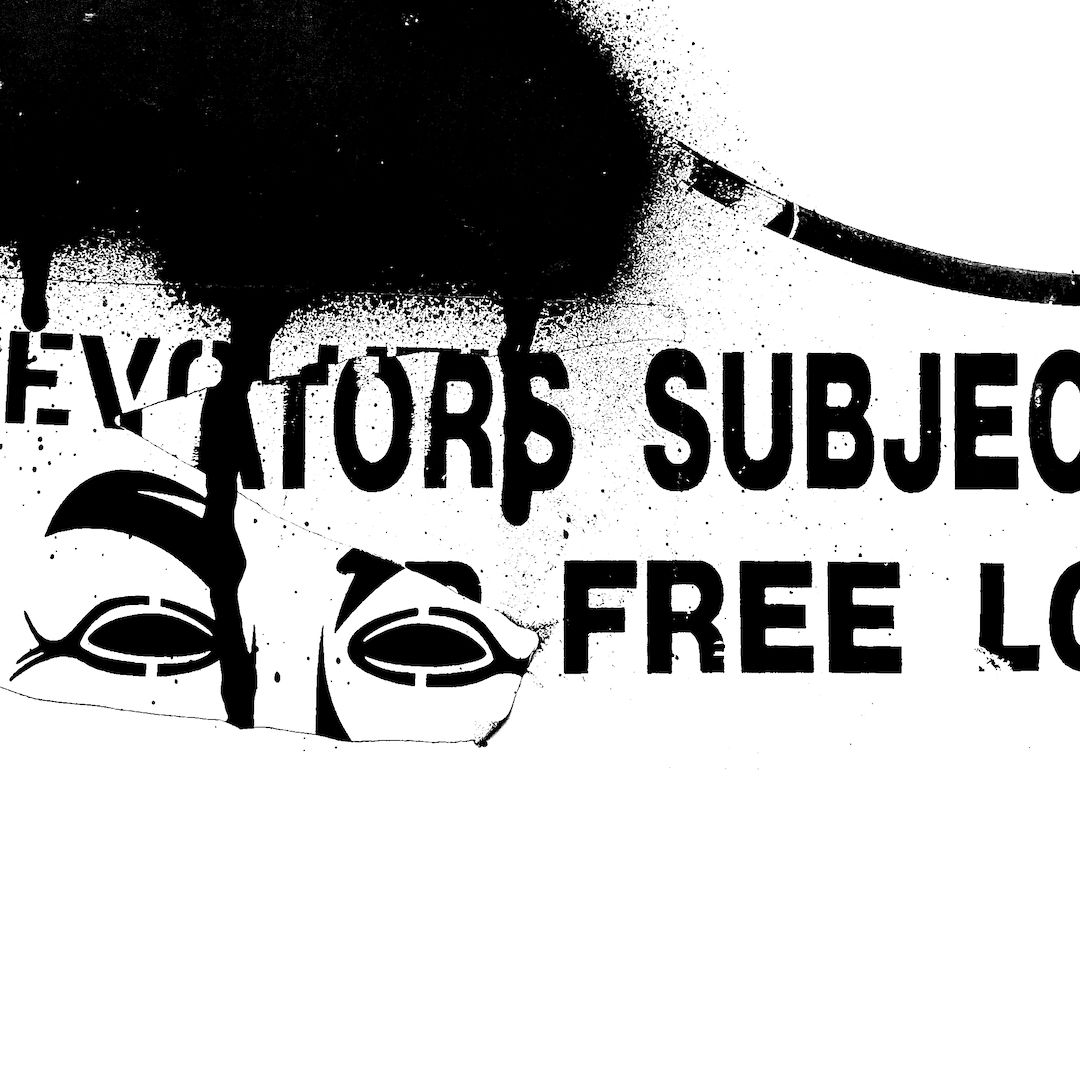 abstract black and white image letterforms