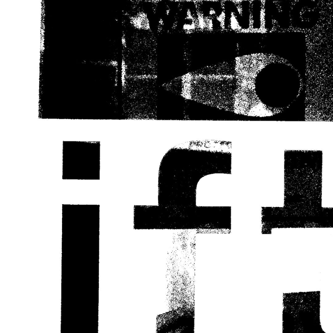 abstract black and white image letterforms