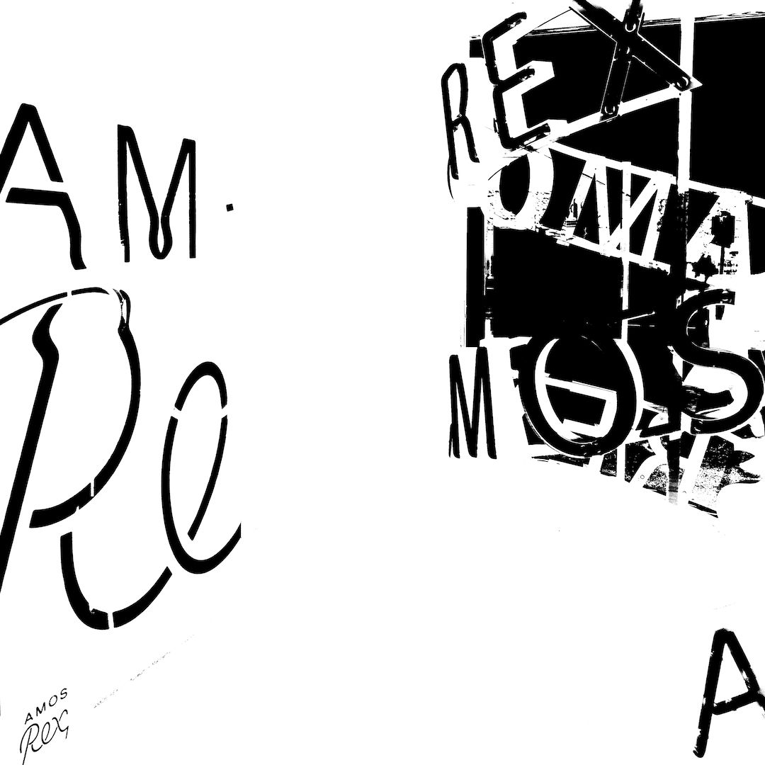 abstract black and white image letterforms