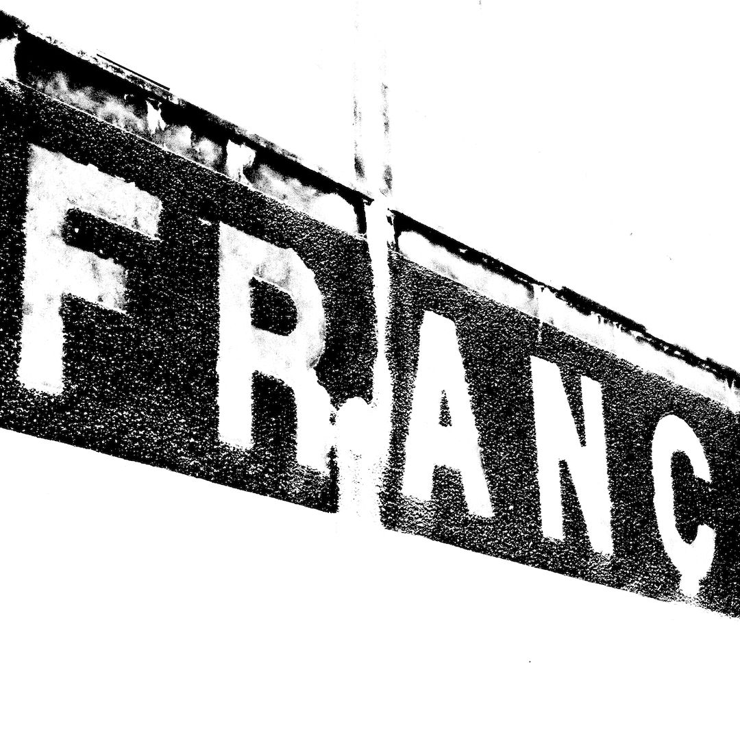 abstract black and white image letterforms