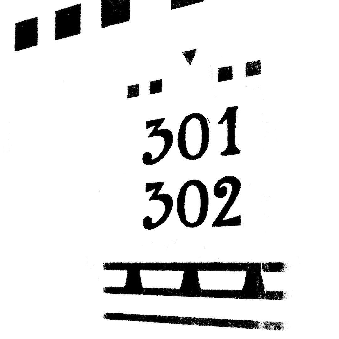 abstract black and white image letterforms