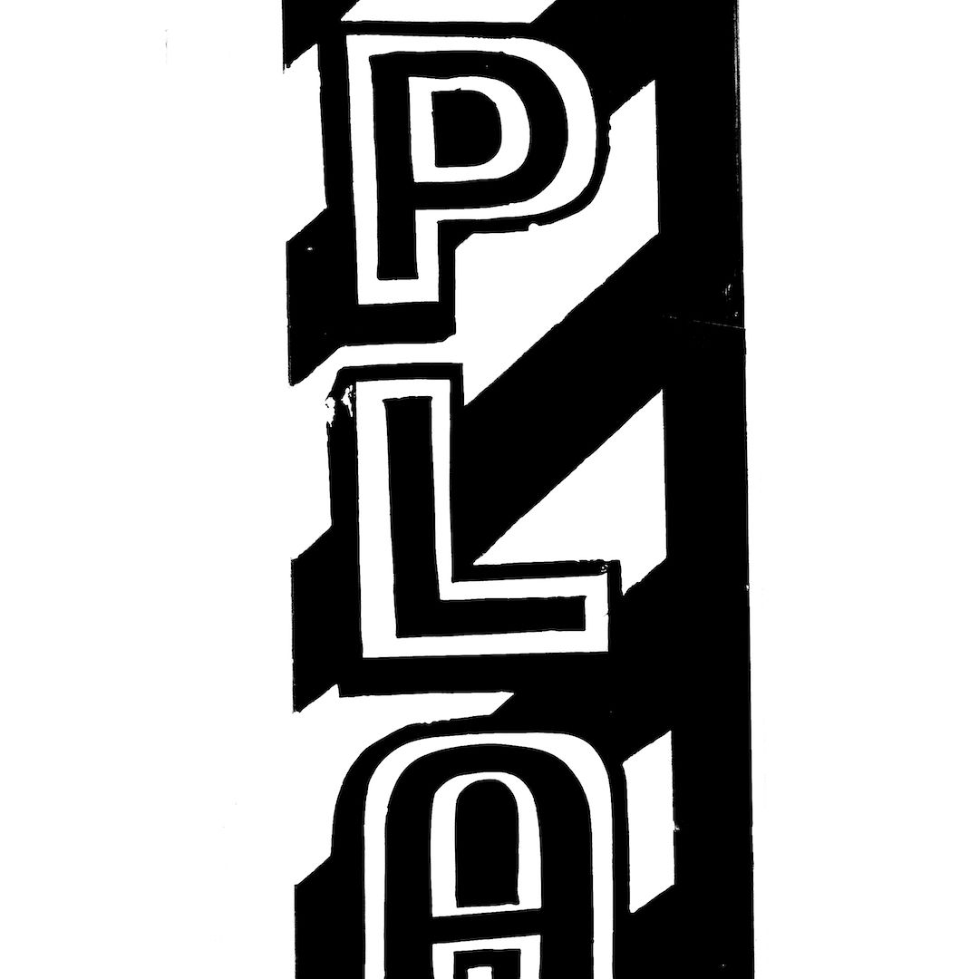 abstract black and white image letterforms