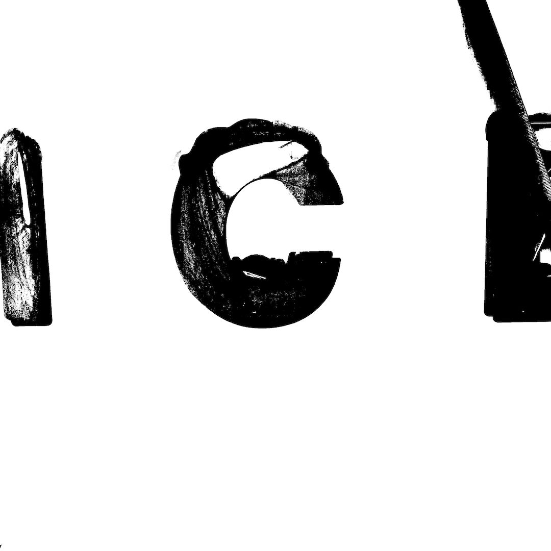abstract black and white image letterforms