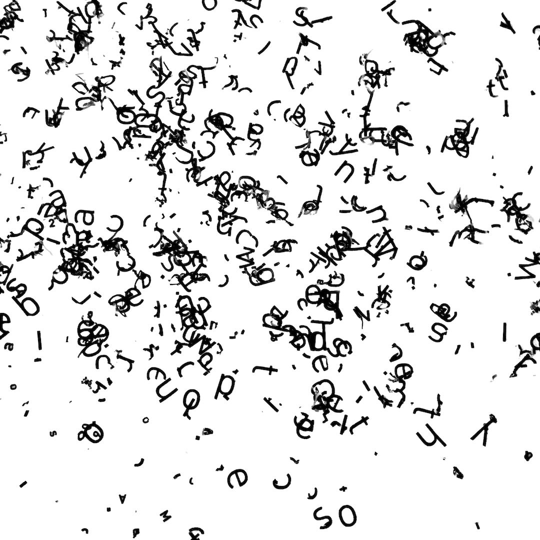 abstract black and white image letterforms