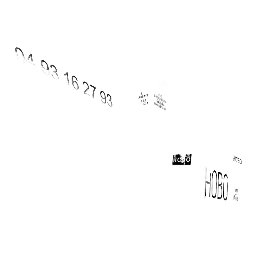 abstract black and white image letterforms
