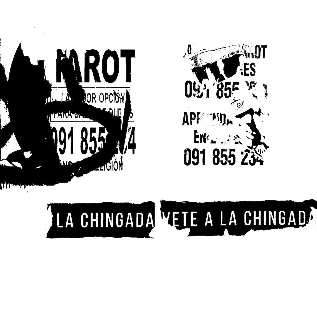 abstract black and white image letterforms