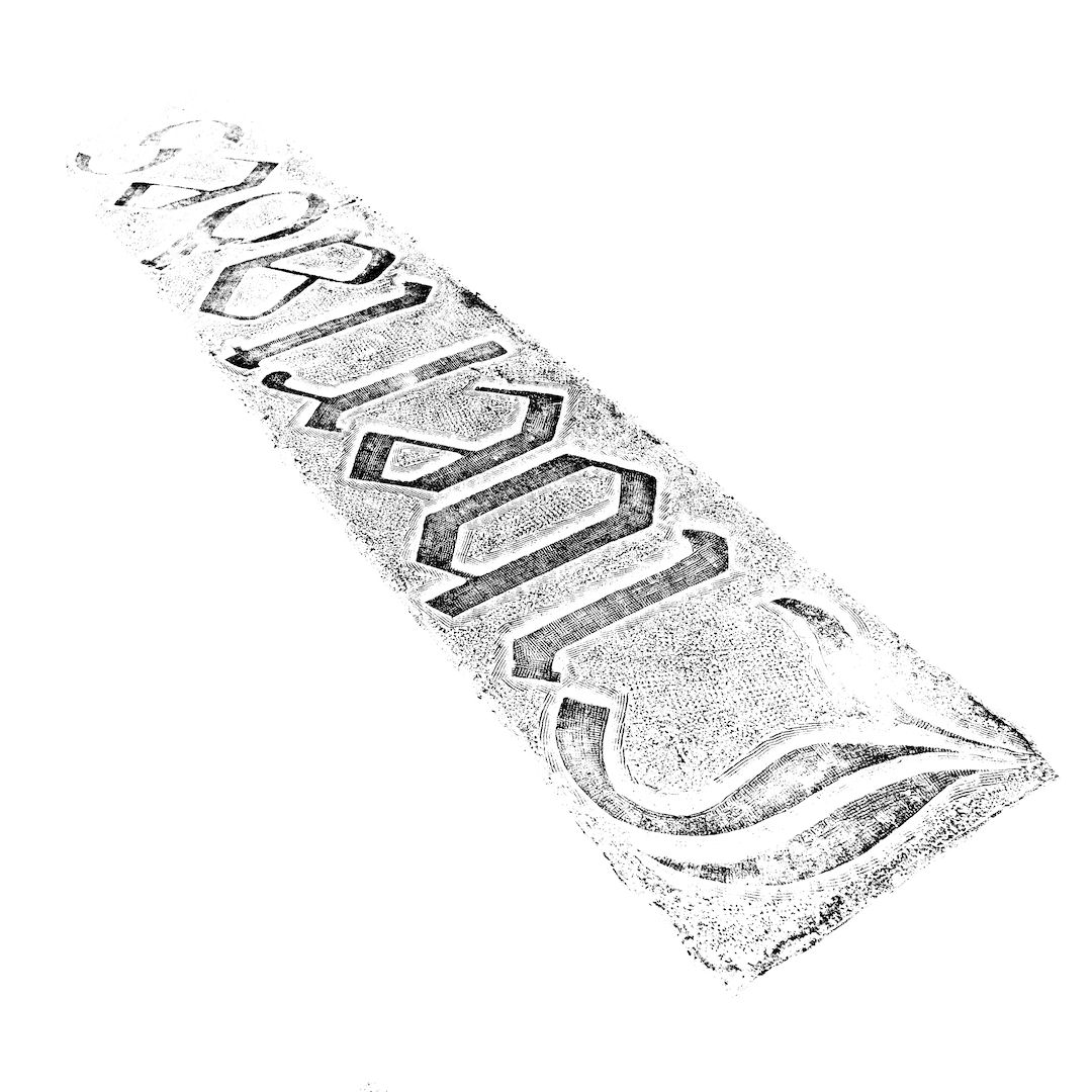 abstract black and white image letterforms