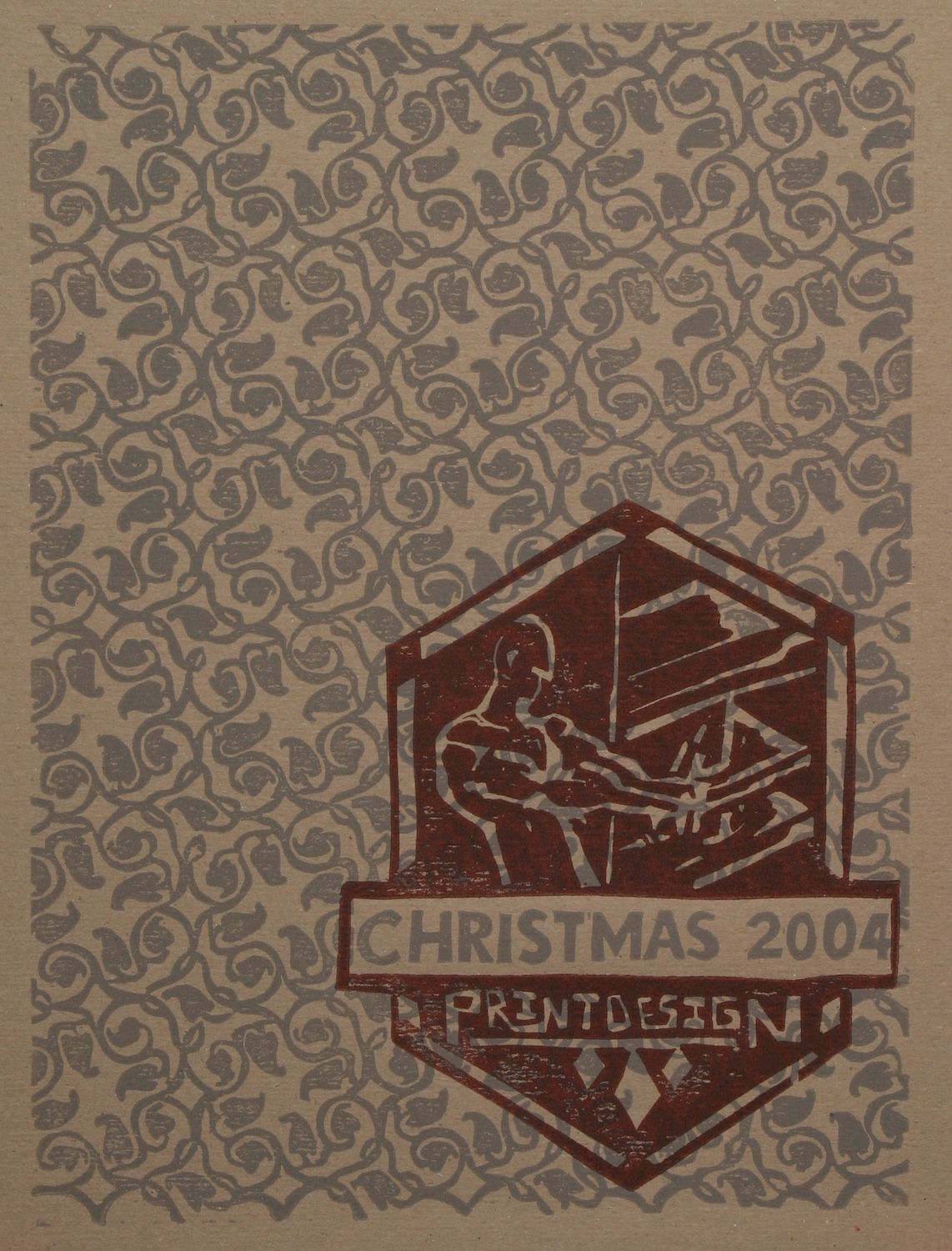 linocut christmas print