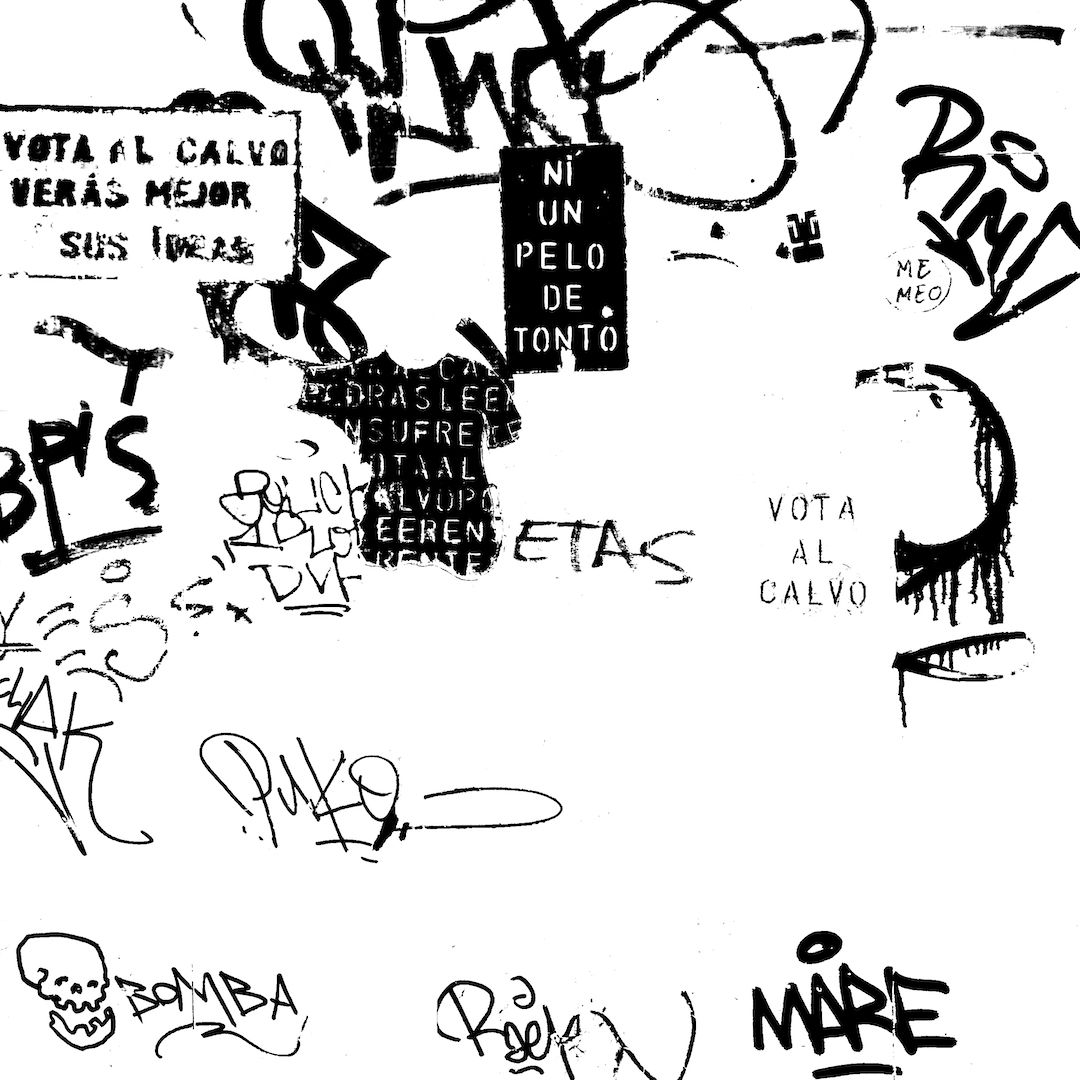 abstract black and white image letterforms