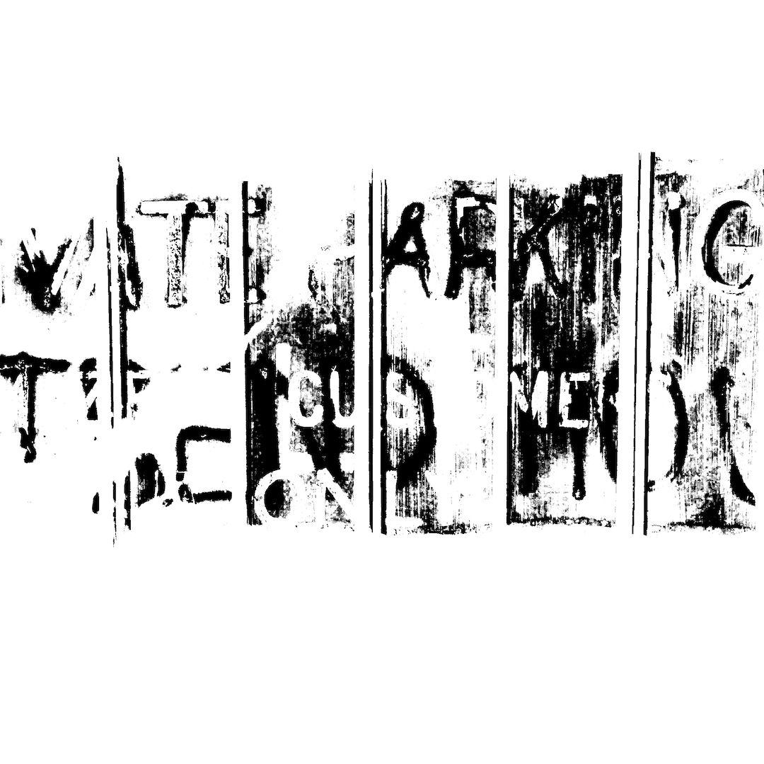 abstract black and white image letterforms