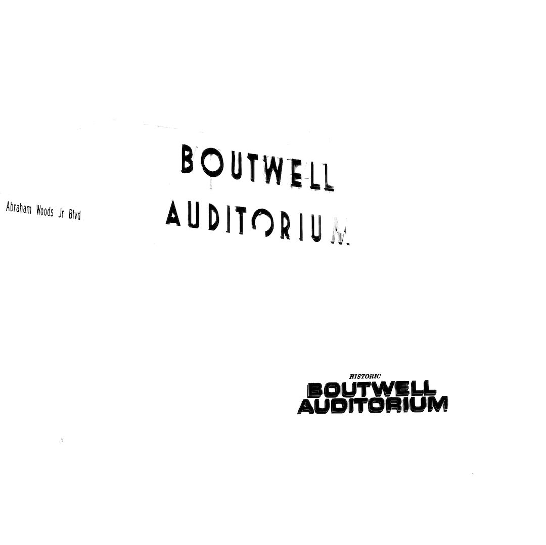 abstract black and white image letterforms