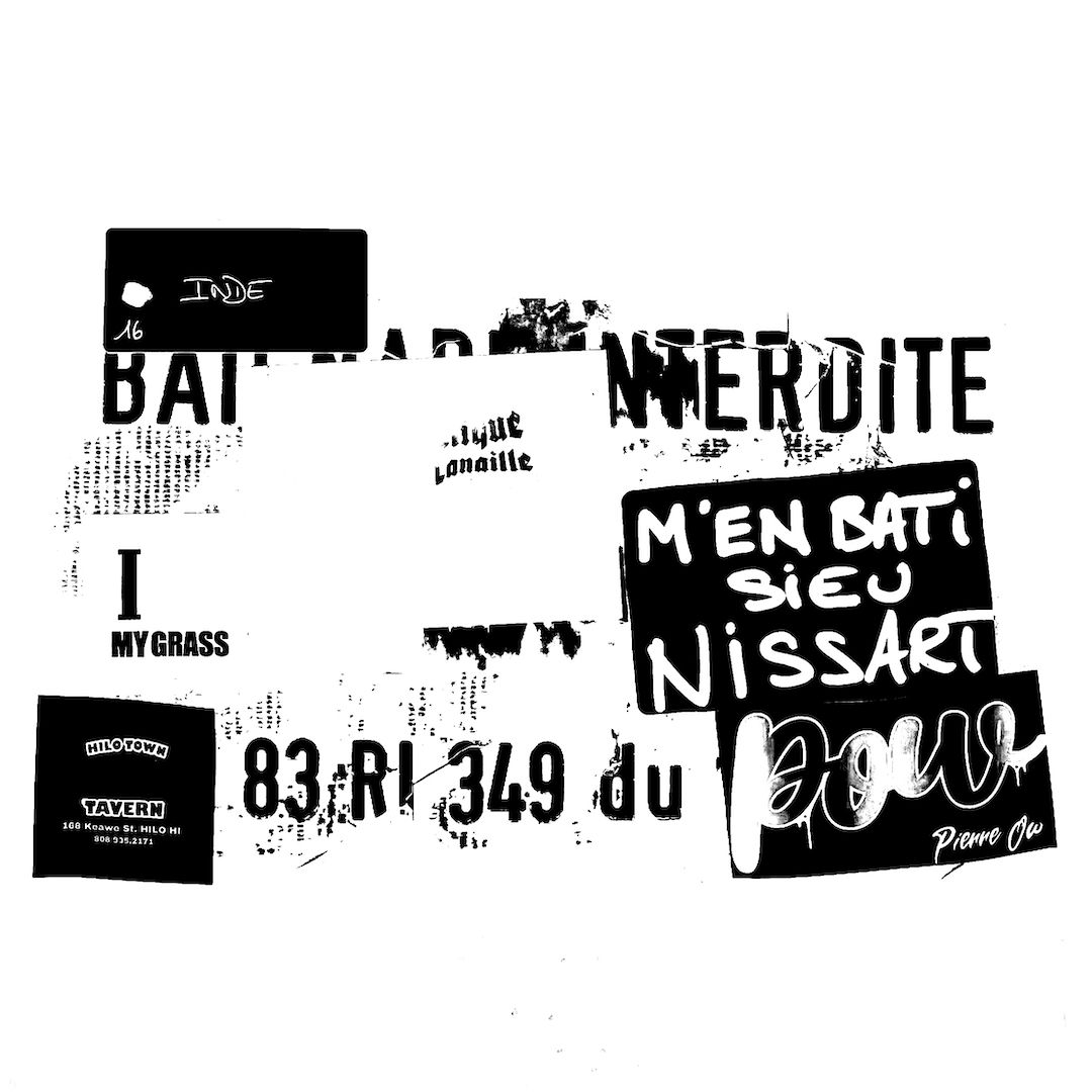 abstract black and white image letterforms
