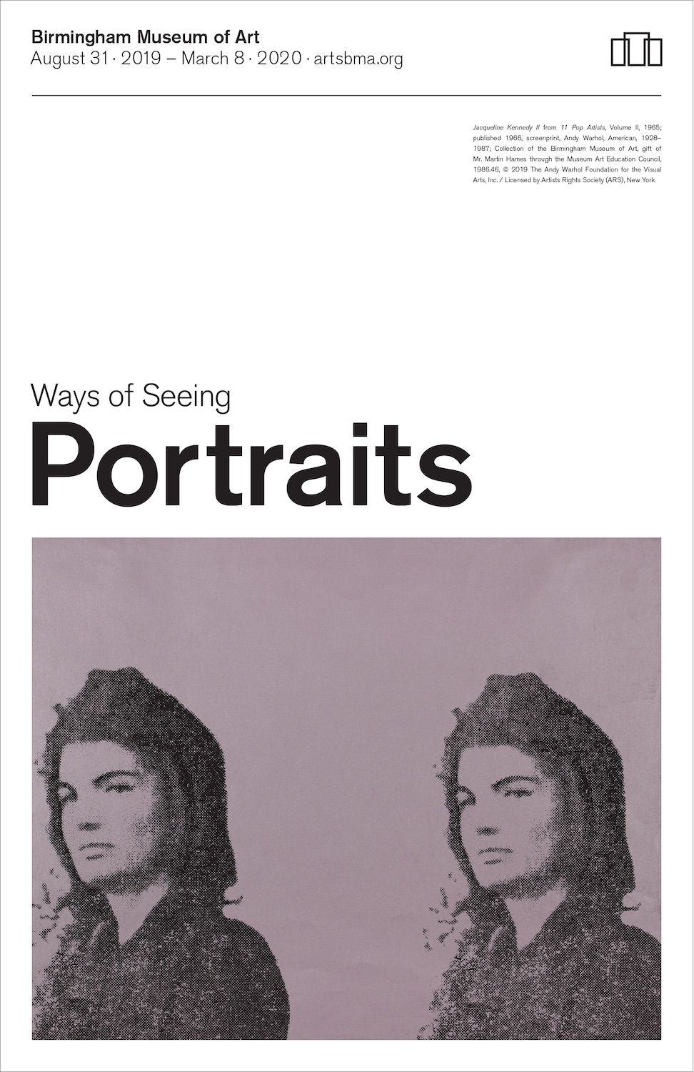 Poster for a portraiture exhibition