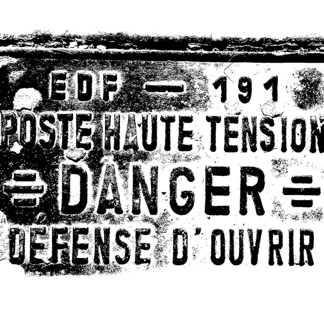 abstract black and white image letterforms