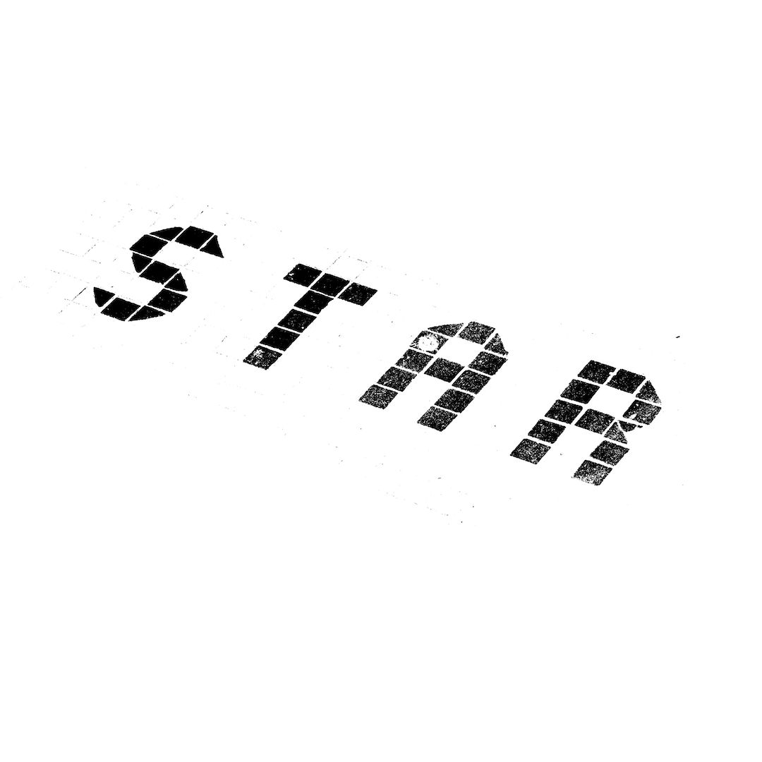 abstract black and white image letterforms